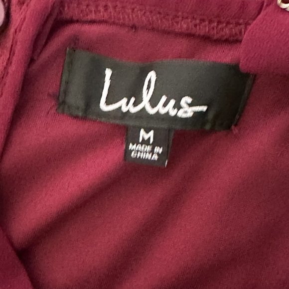 floor length dress, chiffon, burgundy, size medium, lulus - Picture 2 of 3